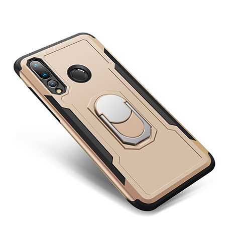 Custodia Silicone e Plastica Opaca Cover con Anello Supporto A01 per Huawei Nova 4 Oro