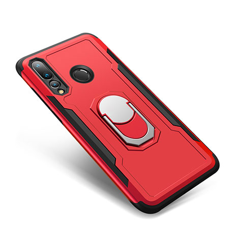 Custodia Silicone e Plastica Opaca Cover con Anello Supporto A01 per Huawei Nova 4 Rosso