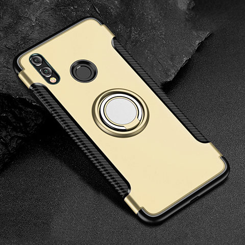 Custodia Silicone e Plastica Opaca Cover con Anello Supporto per Huawei Honor 8X Oro