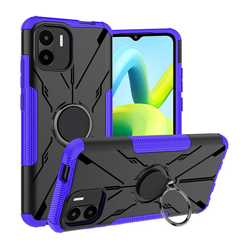 Custodia Silicone e Plastica Opaca Cover con Magnetico Anello Supporto JX1 per Xiaomi Redmi A1 Viola