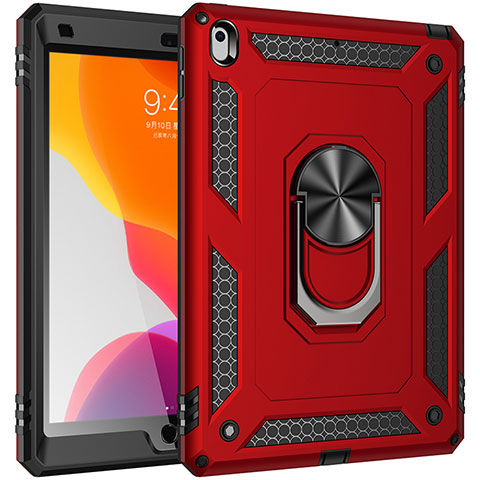 Custodia Silicone e Plastica Opaca Cover con Magnetico Anello Supporto MQ1 per Apple iPad 10.2 (2019) Rosso