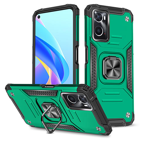 Custodia Silicone e Plastica Opaca Cover con Magnetico Anello Supporto MQ1 per Oppo A36 Verde Notte