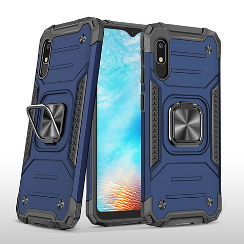 Custodia Silicone e Plastica Opaca Cover con Magnetico Anello Supporto MQ1 per Samsung Galaxy A10e Blu