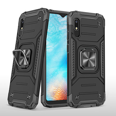 Custodia Silicone e Plastica Opaca Cover con Magnetico Anello Supporto MQ1 per Samsung Galaxy A10e Nero