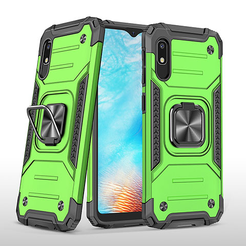 Custodia Silicone e Plastica Opaca Cover con Magnetico Anello Supporto MQ1 per Samsung Galaxy A10e Verde