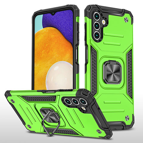 Custodia Silicone e Plastica Opaca Cover con Magnetico Anello Supporto MQ1 per Samsung Galaxy A13 5G Verde