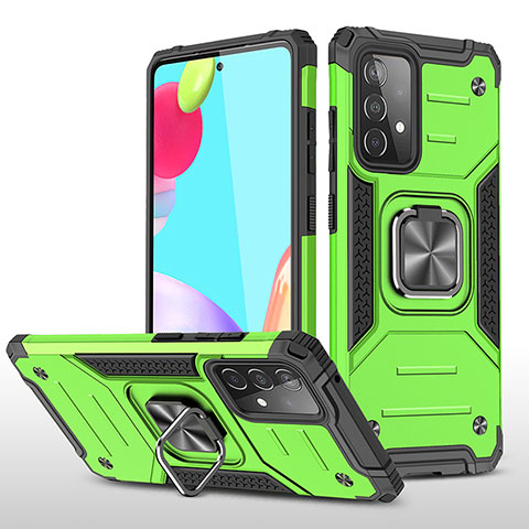 Custodia Silicone e Plastica Opaca Cover con Magnetico Anello Supporto MQ1 per Samsung Galaxy A52s 5G Verde