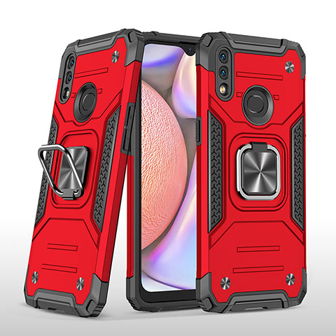 Custodia Silicone e Plastica Opaca Cover con Magnetico Anello Supporto MQ1 per Samsung Galaxy M01s Rosso