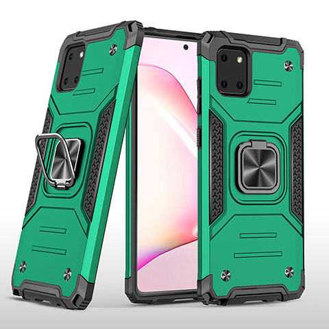 Custodia Silicone e Plastica Opaca Cover con Magnetico Anello Supporto MQ1 per Samsung Galaxy M60s Verde Notte