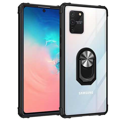 Custodia Silicone e Plastica Opaca Cover con Magnetico Anello Supporto MQ2 per Samsung Galaxy S10 Lite Argento e Nero