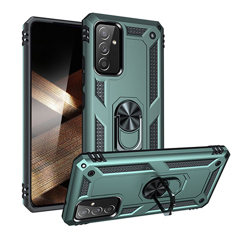 Custodia Silicone e Plastica Opaca Cover con Magnetico Anello Supporto MQ3 per Samsung Galaxy A55 5G Verde