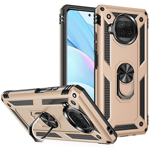 Custodia Silicone e Plastica Opaca Cover con Magnetico Anello Supporto MQ3 per Xiaomi Mi 10i 5G Oro