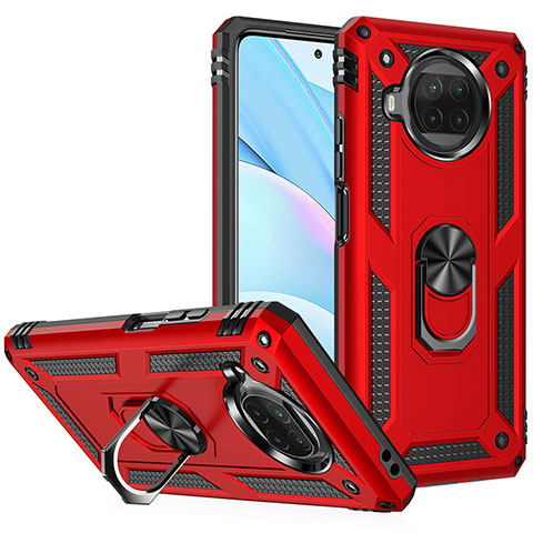 Custodia Silicone e Plastica Opaca Cover con Magnetico Anello Supporto MQ3 per Xiaomi Mi 10i 5G Rosso