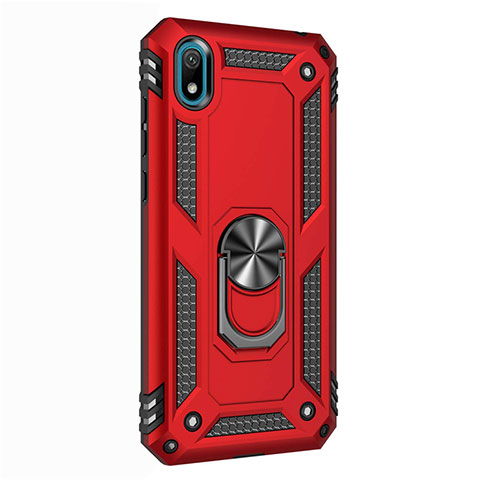 Custodia Silicone e Plastica Opaca Cover con Magnetico Anello Supporto per Huawei Honor Play 8 Rosso