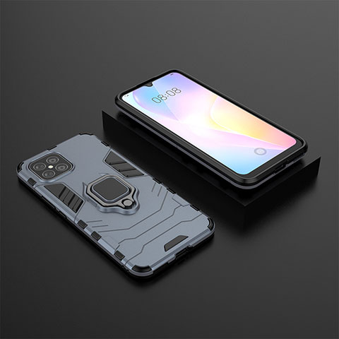 Custodia Silicone e Plastica Opaca Cover con Magnetico Anello Supporto per Huawei Nova 8 SE 4G Blu