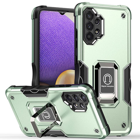 Custodia Silicone e Plastica Opaca Cover con Magnetico Anello Supporto QW1 per Samsung Galaxy A32 5G Verde Pastello