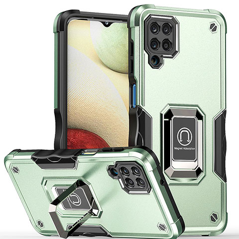 Custodia Silicone e Plastica Opaca Cover con Magnetico Anello Supporto QW1 per Samsung Galaxy M53 5G Verde Pastello