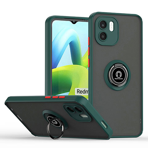 Custodia Silicone e Plastica Opaca Cover con Magnetico Anello Supporto QW2 per Xiaomi Poco C50 Verde Notte