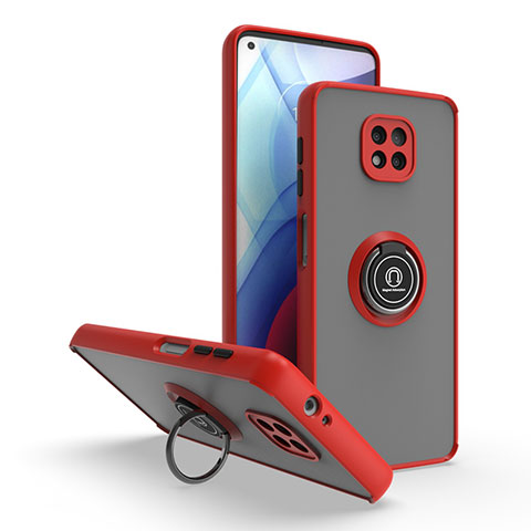 Custodia Silicone e Plastica Opaca Cover con Magnetico Anello Supporto S04 per Motorola Moto G Power (2021) Rosso