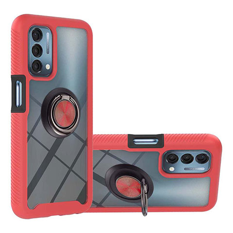 Custodia Silicone e Plastica Opaca Cover con Magnetico Anello Supporto YB1 per Oppo A93 5G Rosso