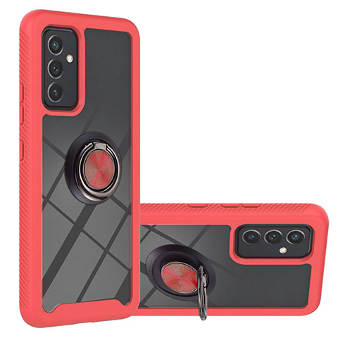 Custodia Silicone e Plastica Opaca Cover con Magnetico Anello Supporto ZJ1 per Samsung Galaxy F34 5G Rosso