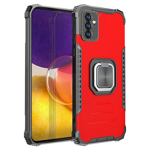 Custodia Silicone e Plastica Opaca Cover con Magnetico Anello Supporto ZJ2 per Samsung Galaxy A24 4G Rosso