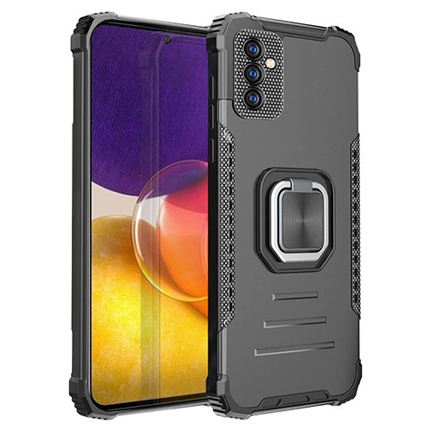 Custodia Silicone e Plastica Opaca Cover con Magnetico Anello Supporto ZJ2 per Samsung Galaxy A34 5G Nero