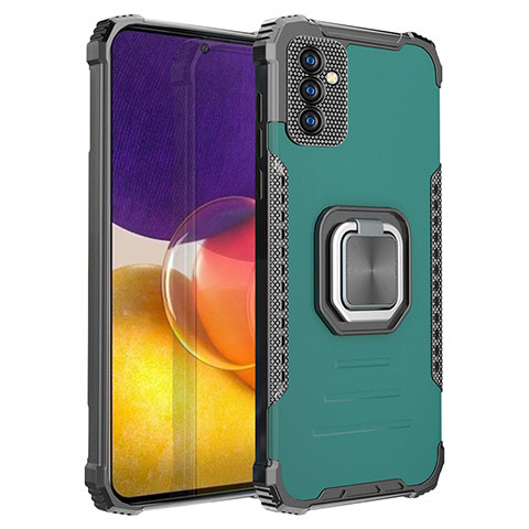 Custodia Silicone e Plastica Opaca Cover con Magnetico Anello Supporto ZJ2 per Samsung Galaxy M54 5G Verde