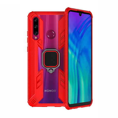 Custodia Silicone e Plastica Opaca Cover con Magnetico Supporto H02 per Huawei Honor 20 Lite Rosso