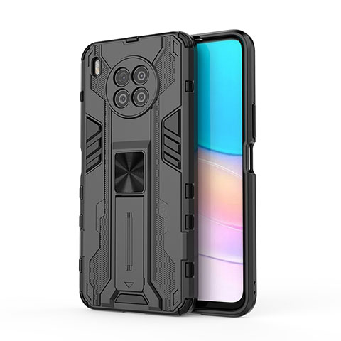 Custodia Silicone e Plastica Opaca Cover con Magnetico Supporto KC1 per Huawei Nova 8i Nero