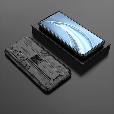 Custodia Silicone e Plastica Opaca Cover con Magnetico Supporto KC2 per Xiaomi Mi 10S 5G Nero