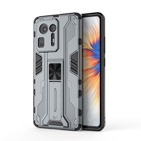 Custodia Silicone e Plastica Opaca Cover con Magnetico Supporto KC2 per Xiaomi Mi Mix 4 5G Grigio