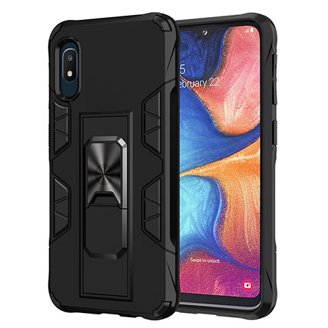 Custodia Silicone e Plastica Opaca Cover con Magnetico Supporto MQ1 per Samsung Galaxy A10e Nero