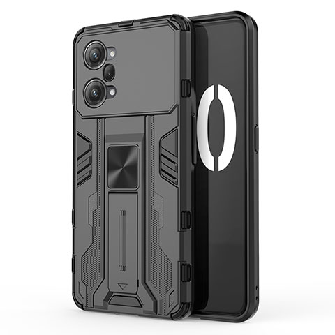 Custodia Silicone e Plastica Opaca Cover con Magnetico Supporto per Oppo K10 Pro 5G Nero