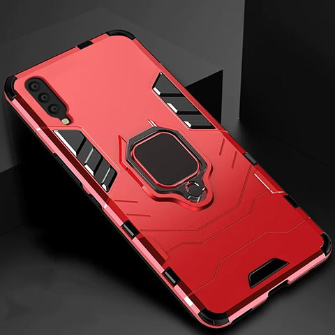 Custodia Silicone e Plastica Opaca Cover con Magnetico Supporto per Samsung Galaxy A70S Rosso