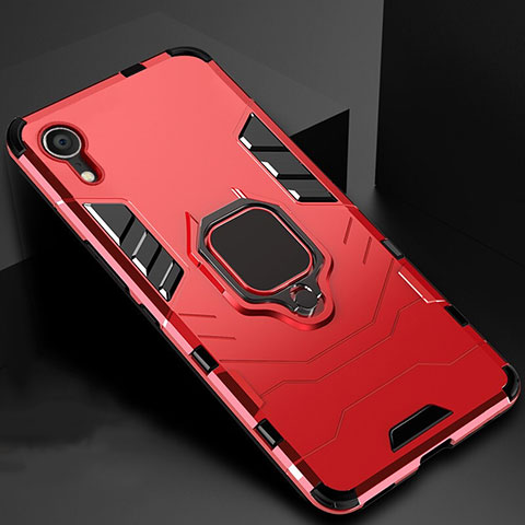 Custodia Silicone e Plastica Opaca Cover con Supporto A01 per Apple iPhone XR Rosso