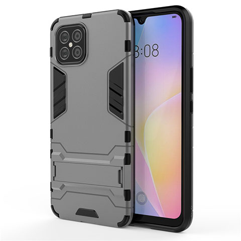 Custodia Silicone e Plastica Opaca Cover con Supporto A01 per Huawei Nova 8 SE 5G Grigio