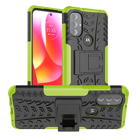 Custodia Silicone e Plastica Opaca Cover con Supporto A01 per Motorola Moto G Play (2023) Verde