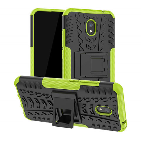 Custodia Silicone e Plastica Opaca Cover con Supporto A01 per Xiaomi Redmi 8A Verde