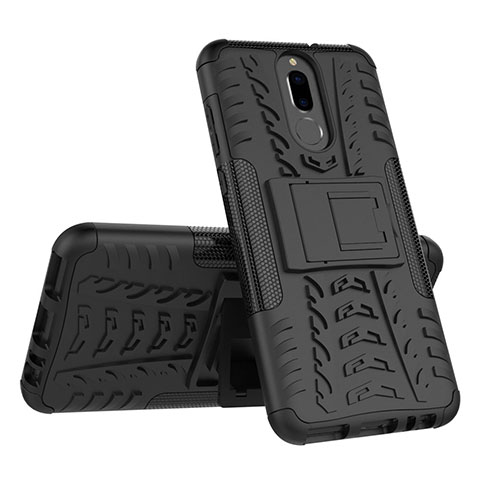 Custodia Silicone e Plastica Opaca Cover con Supporto A02 per Huawei G10 Nero