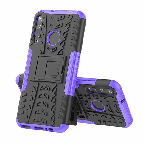 Custodia Silicone e Plastica Opaca Cover con Supporto A02 per Huawei Honor 9C Viola