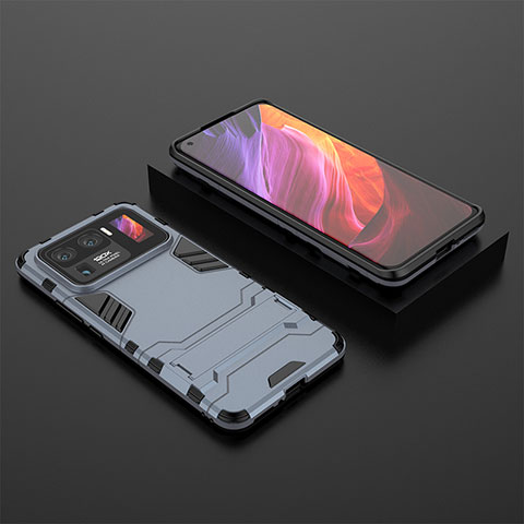 Custodia Silicone e Plastica Opaca Cover con Supporto A02 per Xiaomi Mi 11 Ultra 5G Blu