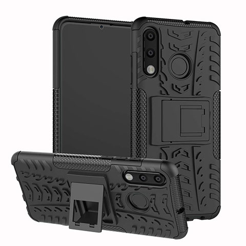 Custodia Silicone e Plastica Opaca Cover con Supporto A04 per Huawei Nova 4e Nero