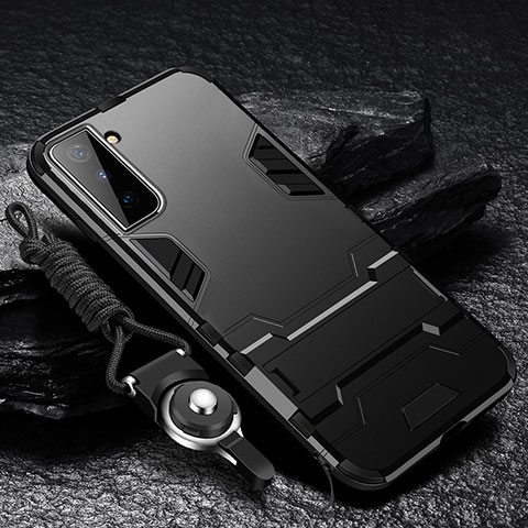 Custodia Silicone e Plastica Opaca Cover con Supporto A05 per Samsung Galaxy S25 5G Nero