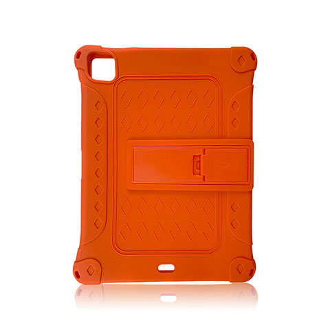 Custodia Silicone e Plastica Opaca Cover con Supporto H01 per Apple iPad Pro 11 (2022) Arancione