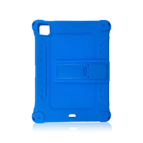 Custodia Silicone e Plastica Opaca Cover con Supporto H01 per Apple iPad Pro 11 (2022) Blu