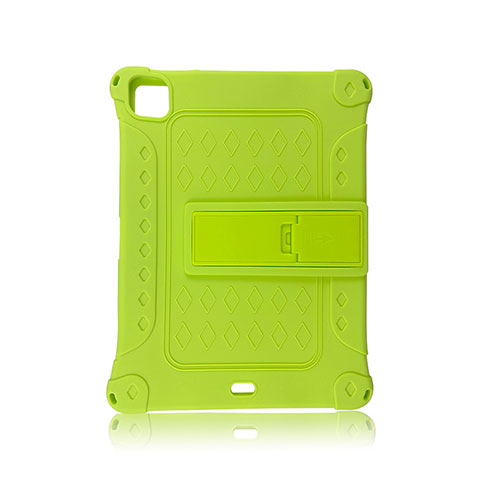 Custodia Silicone e Plastica Opaca Cover con Supporto H01 per Apple iPad Pro 11 (2022) Verde