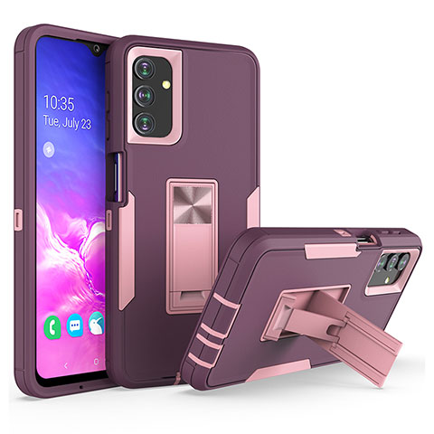 Custodia Silicone e Plastica Opaca Cover con Supporto J01S per Samsung Galaxy A04s Viola