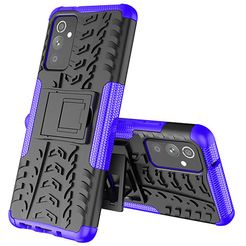 Custodia Silicone e Plastica Opaca Cover con Supporto J01X per Samsung Galaxy A34 5G Viola