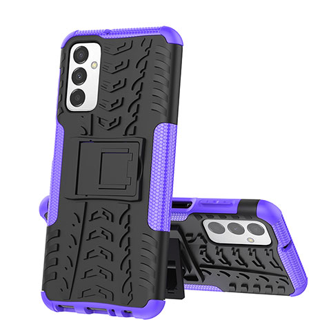 Custodia Silicone e Plastica Opaca Cover con Supporto J01X per Samsung Galaxy F23 5G Viola